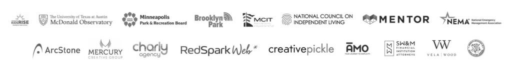 Grid of Insi customer logos including universities, law firms, nonprofits, enterprise, and agencies.